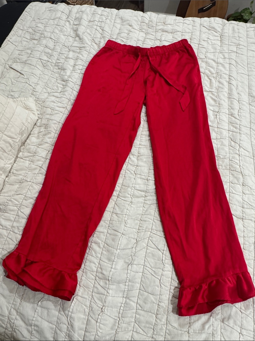 Victoria’sSecret Women's Red Ruffle-Hem Lounge Pants